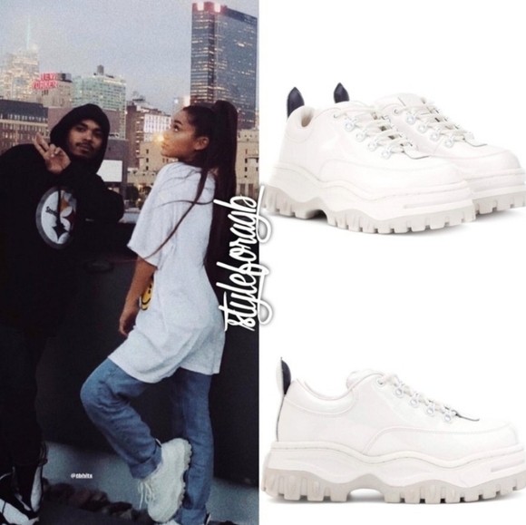 Eytys Angel Patent Leather White Chunky Platform Low Top Sneaker in White Sz 6 - Picture 16 of 16